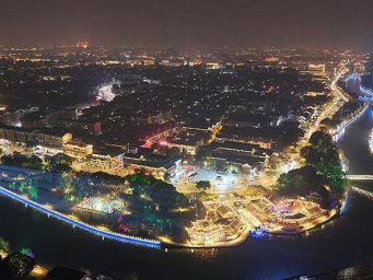 江苏扬州：古运河璀璨夜景